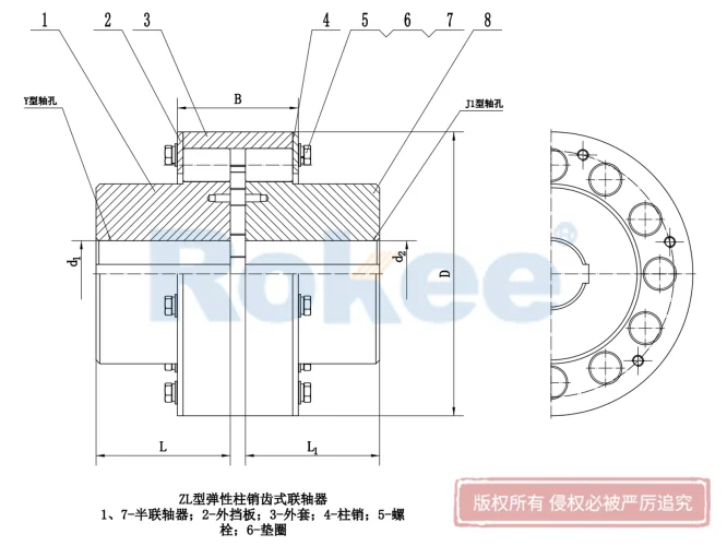 LZ联轴器,ZL联轴器,LZ弹性柱销齿式联轴器,ZL弹性柱销齿式联轴器,LZ弹性联轴器,ZL弹性联轴器
